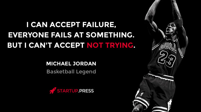 Michael Jordan quote on failure and not rying