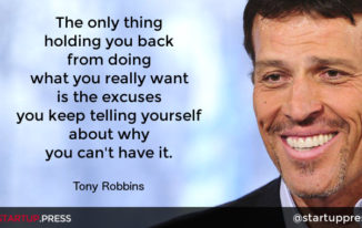 Tony Robbins quote on making excuses